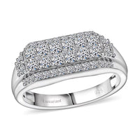 Luxuriant Lab Grown Diamond (E-F, VS) Ring in Rhodium Over Sterling Silver (Size 10.0) 1.10 ctw