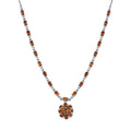 D'Joy Ceylon Honey Garnet, White Zircon Necklace in Rhodium Over Sterling Silver 8.90 ctw (18 Inches) - Sticky add to cart bar