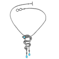 Sleeping Beauty Turquoise  Necklace (Size - 18)  Sterling Silver 2.23 ctw ,  Silver Wt. 28.5 g