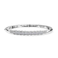 J Francis Embellished with Zirconia by Swarovski Bangle Bracelet in Rhodium Over Sterling Silver (7.25 In) 3.30 ctw - Sticky add to cart bar