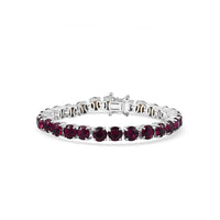 Karis J Francis Embellished with Foilback Amethyst Color Crystal by Swarovski Bracelet in Platinum Bond (6.50 In) 19.15 ctw