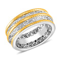 Band Ring in 14K YG and Rhodium Over Sterling Silver (Size 10.0) 3.65 Grams - Sticky add to cart bar