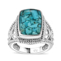 Matrix Sleeping Beauty Turquoise Solitaire Ring in Platinum Over Copper with Magnet (Size 10.0) 8.00 ctw - Sticky add to cart bar