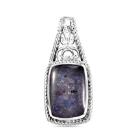 Matrix Tanzanite Solitaire Pendant in Platinum Over Copper with Magnet 8.00 ctw