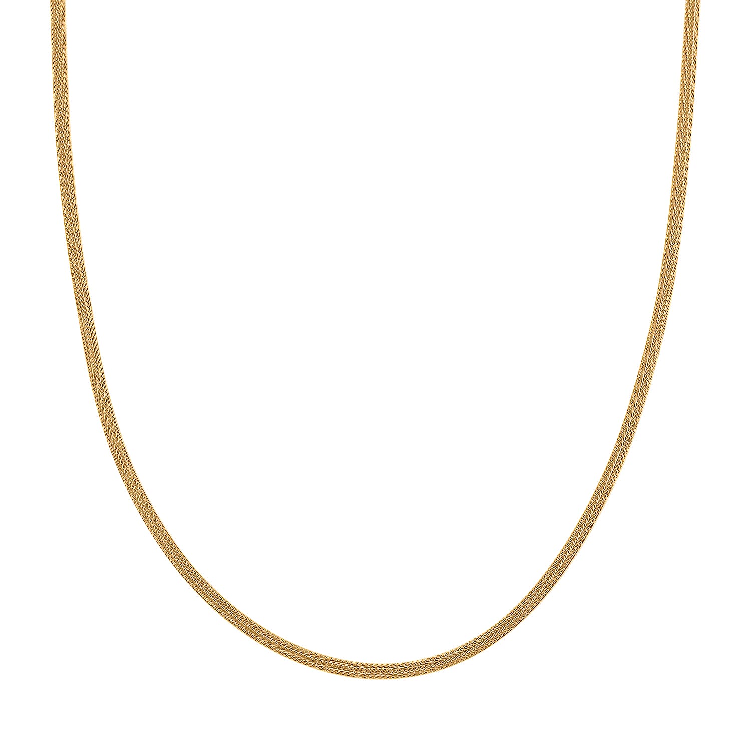 3mm Diagonal Wire Chain Necklace in 14K Yellow Gold Over Sterling Silver 9.80 Grams 20 Inches