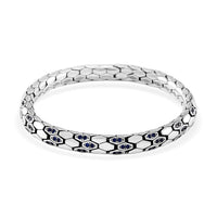 Blue Cubic Zirconia Bracelet in Sterling Silver (7.25 In) 0.90 ctw