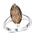 Karis Brazilian Smoky Quartz Solitaire Ring in Platinum Bond (Size 10.0) 4.40 ctw - Sticky add to cart bar
