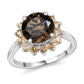 Karis Brazilian Smoky Quartz, Brazilian Citrine Ring in Platinum Bond (Size 10.0) 3.20 ctw - Sticky add to cart bar