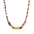 Agate and Black Obsidian Feng Shui Beaded Pixiu 210.00 ctw Necklace 18-20 Inches in Goldtone - Sticky add to cart bar