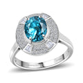 Rhapsody 950 Platinum AAAA Ratanakiri Blue Zircon, Diamond (E-F, VS) Ring (Size 7.0) (7 g) 5.71 ctw - Sticky add to cart bar