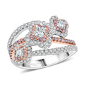 Modani 950 Platinum and 18K Rose Gold Natural White and Pink Diamond Ring (Size 7.0) (7.35 g) 1.25 ctw - Sticky add to cart bar