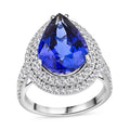 Certified & Appraised Rhapsody AAAA Tanzanite and E-F VS Diamond 9.40 ctw Ring in 950 Platinum 9.25 Grams - Sticky add to cart bar