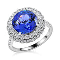 Certified & Appraised Rhapsody AAAA Tanzanite and E-F VS Diamond 4.75 ctw Ring in 950 Platinum 7.80 Grams - Sticky add to cart bar