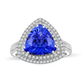 Certified & Appraised Rhapsody AAAA Tanzanite and E-F VS Diamond 4.50 ctw Ring in 950 Platinum 7.45 Grams - Sticky add to cart bar