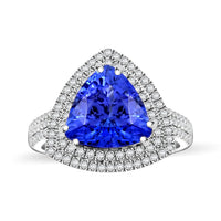Certified & Appraised Rhapsody AAAA Tanzanite and E-F VS Diamond 4.50 ctw Ring in 950 Platinum 7.45 Grams