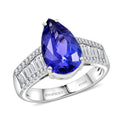 Certified & Appraised Rhapsody AAAA Tanzanite and E-F VS Diamond 5.25 ctw Ring in 950 Platinum 7.70 Grams - Sticky add to cart bar