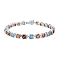 Sunset Zircon Bracelet (Size - 6.5) in rhodium Sterling Silver , Silver Wt. 9.5 g 19.20 ctw