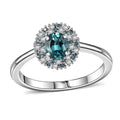 Luxoro Premium Pirineu Lagoon Tourmaline, Blue and Diamond I2 0.90 ctw Ring in 10K White Gold (Size 6.0) - Sticky add to cart bar