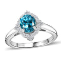Rhapsody 950 Platinum AAAA Ratanakiri Blue Zircon, Diamond (E-F, VS) (0.25 cts) Ring (Size 6.0) (5.40 g) 3.40 ctw - Sticky add to cart bar