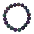 Purple Green Agate 100.00 ctw Beaded Stretch Bracelet - Sticky add to cart bar