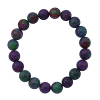 Purple Green Agate 100.00 ctw Beaded Stretch Bracelet
