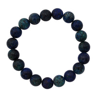 Blue Green Agate 100.00 ctw Beaded Stretch Bracelet