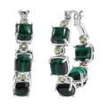 Karis African Malachite and Peridot 19.60 ctw Hoop Earrings in Platinum Bond - Sticky add to cart bar
