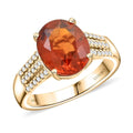 Certified & Appraised Luxoro 10K Yellow Gold AAA Ceylon Hessonite Garnet, Diamond (G-H, I2) (0.36 cts) Ring (Size 10.0) (4.05 g) (Del. in 10-12 Days) 3.75 ctw - Sticky add to cart bar