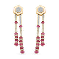 Clarte Prismatic Collection Ruby, Moissanite Earrings in Vermeil YG Over Sterling Silver 8.95 ctw - Sticky add to cart bar