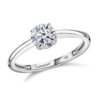 10K White Gold Luxuriant Lab Grown Diamond (E-F, VS) Solitaire Ring (Size 10.0) 1.00 ctw
