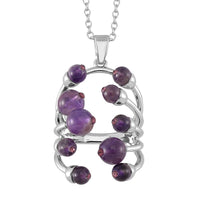 African Amethyst, Purple Austrian Crystal Necklace (20 Inches) in Silvertone 3.00 ctw