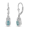 D'Joy Lagoon Apatite and Moissanite 1.45 ctw Lever Back Earrings in Rhodium Over Sterling Silver - Sticky add to cart bar