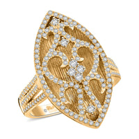 Clarte Petra Collection Moissanite Ring in Vermeil YG Over Sterling Silver (Size 10.0) 0.65 ctw