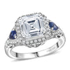 Moissanite & Ceylon Blue Sapphire