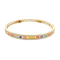 Ankur Treasure Chest Clarte Prima Collection Multi Sapphire, Moissanite Bangle Bracelet in Vermeil YG Over Sterling Silver (6.50 In) 5.40 ctw - Sticky add to cart bar