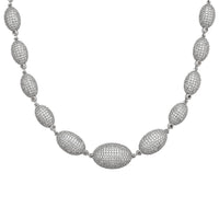 Simulated Diamond Necklace in Silvertone 18.5 Inches