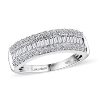 Luxuriant Lab Grown Diamond (SI) Ring in Rhodium Over Sterling Silver (Size 7.0) 1.00 ctw