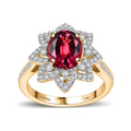 Doorbuster Certified & Appraised Luxoro AAA Ouro Fino Rubellite and G-H I2 Diamond 2.73 ctw Ring in 14K Yellow Gold (Size 10.0) 4.50 Grams (Del. in 7-10 Days) - Sticky add to cart bar