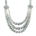 Natural Jade 620.00 ctw Beaded 3 Row Necklace in Rhodium Over Sterling Silver 18 Inches - Sticky add to cart bar