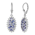 TLV Tanzanite, White Zircon Lever Back Earrings in Rhodium Over Sterling Silver 2.60 ctw - Sticky add to cart bar