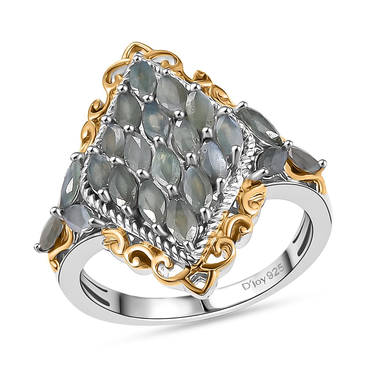 Narsipatnam Alexandrite Ring in Vermeil YG and Rhodium Over Sterling Silver (Size 10.0) 1.70 ctw