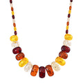 Simulated Multi Color Amber Beaded Necklace 21.5 Inches - Sticky add to cart bar