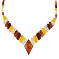 Multi Color Amber  Stone Necklace 140.00 ctw