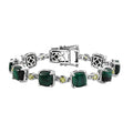 Karis African Malachite, Peridot Cluster Bracelet in Platinum Bond (8.00 In) 41.40 Carat Total Weight - Sticky add to cart bar