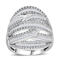 Diamond Interlock Ring in Sterling Silver