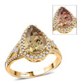Certified & Appraised Luxoro AAA Turkizite and G-H I2 Diamond 4.15 ctw Ring in 14K Yellow Gold 4.65 Grams - Sticky add to cart bar