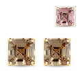 Certified & Appraised Luxoro AAA Asscher Cut Turkizite 4.50 ctw Stud Earrings in 10K Yellow Gold - Sticky add to cart bar