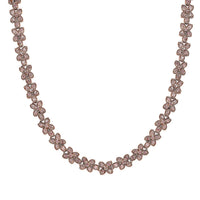 D'Joy Uncut Natural Pink Diamond 2.00 ctw Floral Necklace in 18K Vermeil Rose Gold Over Sterling Silver 18 Inches