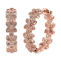 D'Joy Uncut Natural Pink Diamond 1.00 ctw Floral Hoop Earrings in 18K Vermeil Rose Gold Over Sterling Silver - Sticky add to cart bar