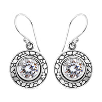 Bali Legacy Moissanite 3.50 ctw Pebble Texture Earrings in Sterling Silver